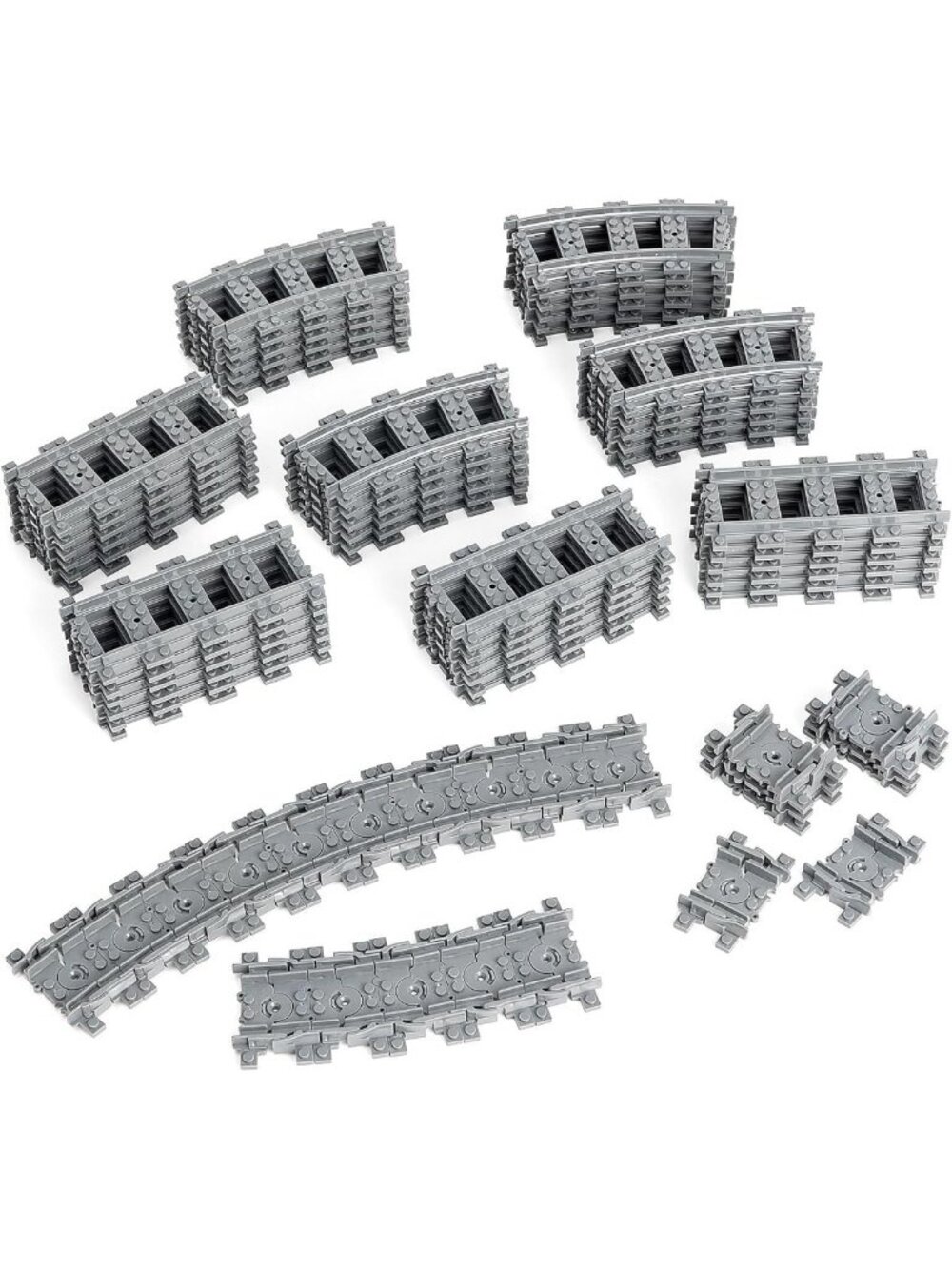 72-Piece Train Track Set, Expandable Railroad Tracks for All Major Brands